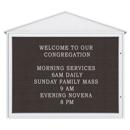 United Visual Products Indoor Enclosed Combo Board, 72"x36", Brnz Frame/Wht Porc & Medium Grey UVCB7236BZ-WHTPORC-MEDGRY
